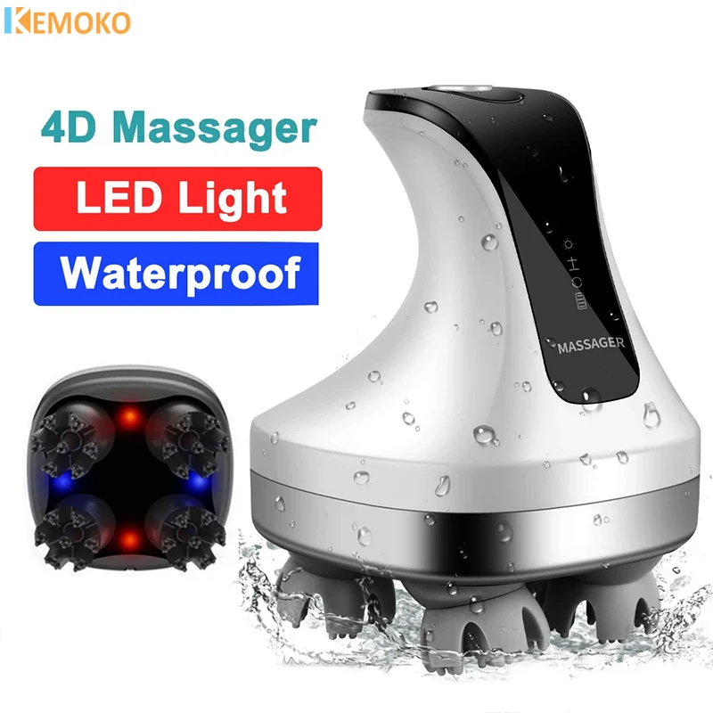 PortableElectricScalpHeadMassagerHealthCareRedBlueLight