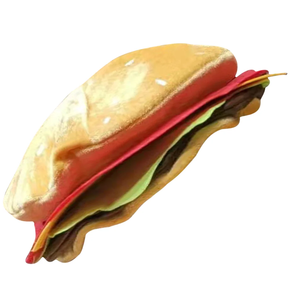

Hamburger Hat Costume Accessory Fast Food Funny Headdress Decorative Cloth Performance Prop