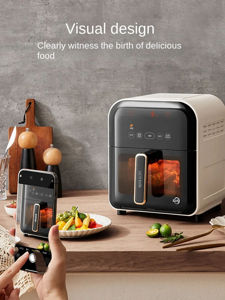 Supor 220V Visual Air Fryer Intelligent Kitchen Appliances Multifunctional Deep Frying Pan 5L Large Capacity Home Free Shipping 6