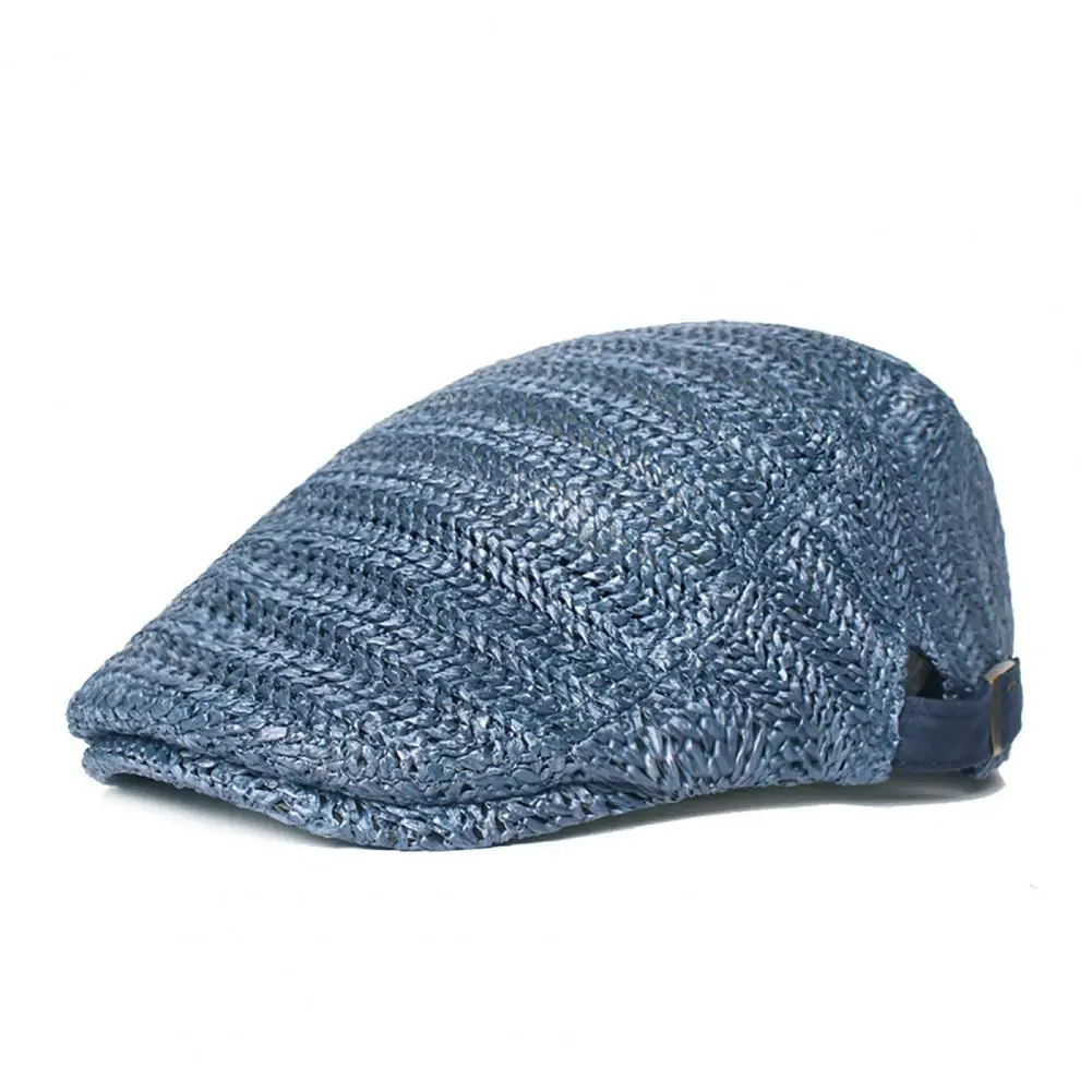 Casual Hat British Western Men Berets Vintage Sunscreen Hollow Out Newsboy Caps Narrow Brim Summer Solid Color