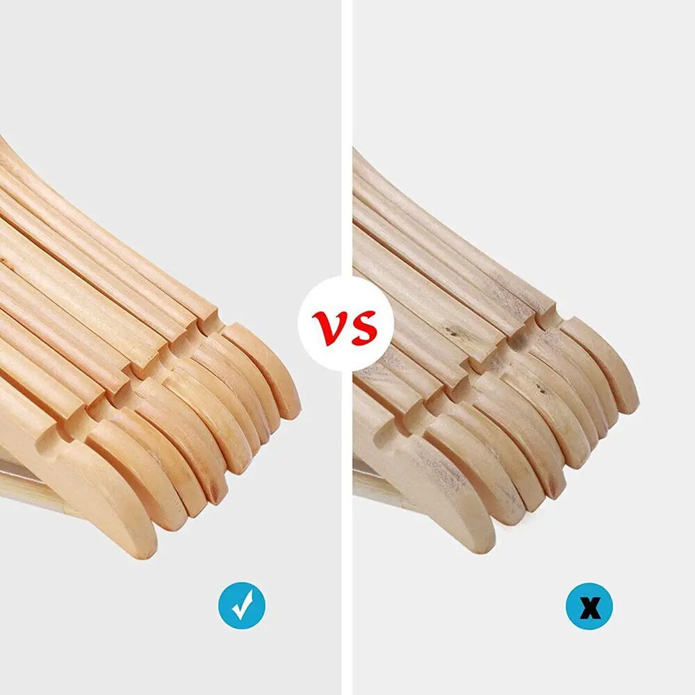 30Pcs Wooden Coat Hangers Suit Garments Clothes Wood Hanger Trouser Bar Set~: uk Stock, 4 Days Free Delivery, & No Order Amount limit