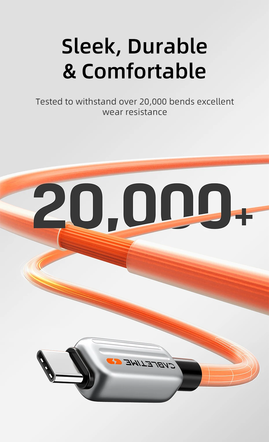 CABLETIME PD3.1 USB-C zu USB-C PD240W USB-C Ladekabel PD-Kabel 48V5A Schnellladekabel Typ-C für MacBook Samsung Xiaomi – Detail 6