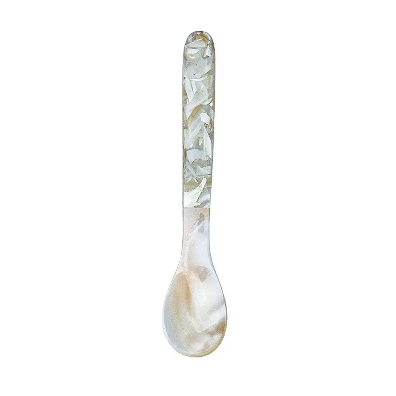 새로운 14cm 조개 스푼 천연 소라 꽃무늬 조개 스푼 샐러드 1개 디저트 커피 특수 식기류 창의적인 가정용 귀여운 스푼