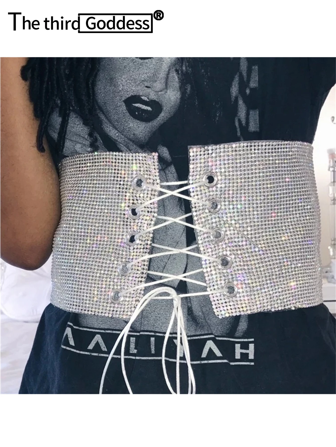 

Sexy halter Metal rhinestone Crop Top women summer Sparkly Diamond corset Belt Hollow Night club Party outfits Womens tank tops