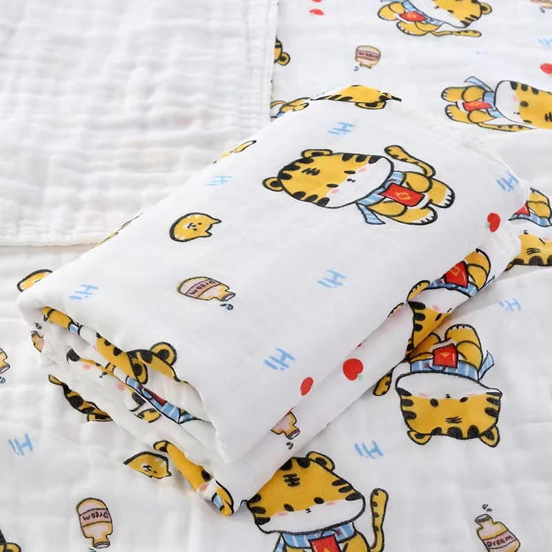 Cotton Baby Bath Towel 6 Layers Gauze Cloth Kids Bathrobe Blankets Wrap Nursery Receiving Blanket for Boy Girl Newborn Swaddle 4