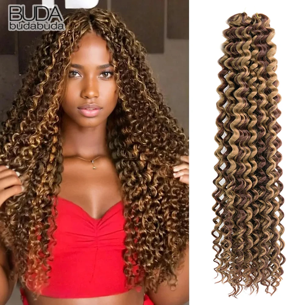 Synthetic Ocean Wave Crochet Braiding Hair 28" Soft Afro Curls Deep Wave Braiding Hair Extensions Water Wave Twist Crochet Hair