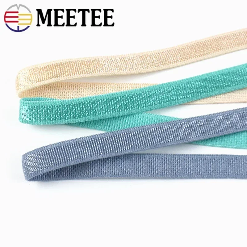5/10/20 미터 Meetee 6mm 탄성 밴드 속옷 브래지어 스트랩 고무 밴드 스트레치 리본 테이프 의류 장식 DIY 바느질 액세서리