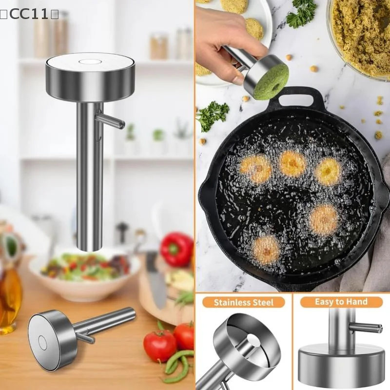 〔CC11〕Falafel Spoon With Hole Professional Stainless Steel Spoon Food Grade Non-Stick Falafel Making Tool Meatball Maker 4