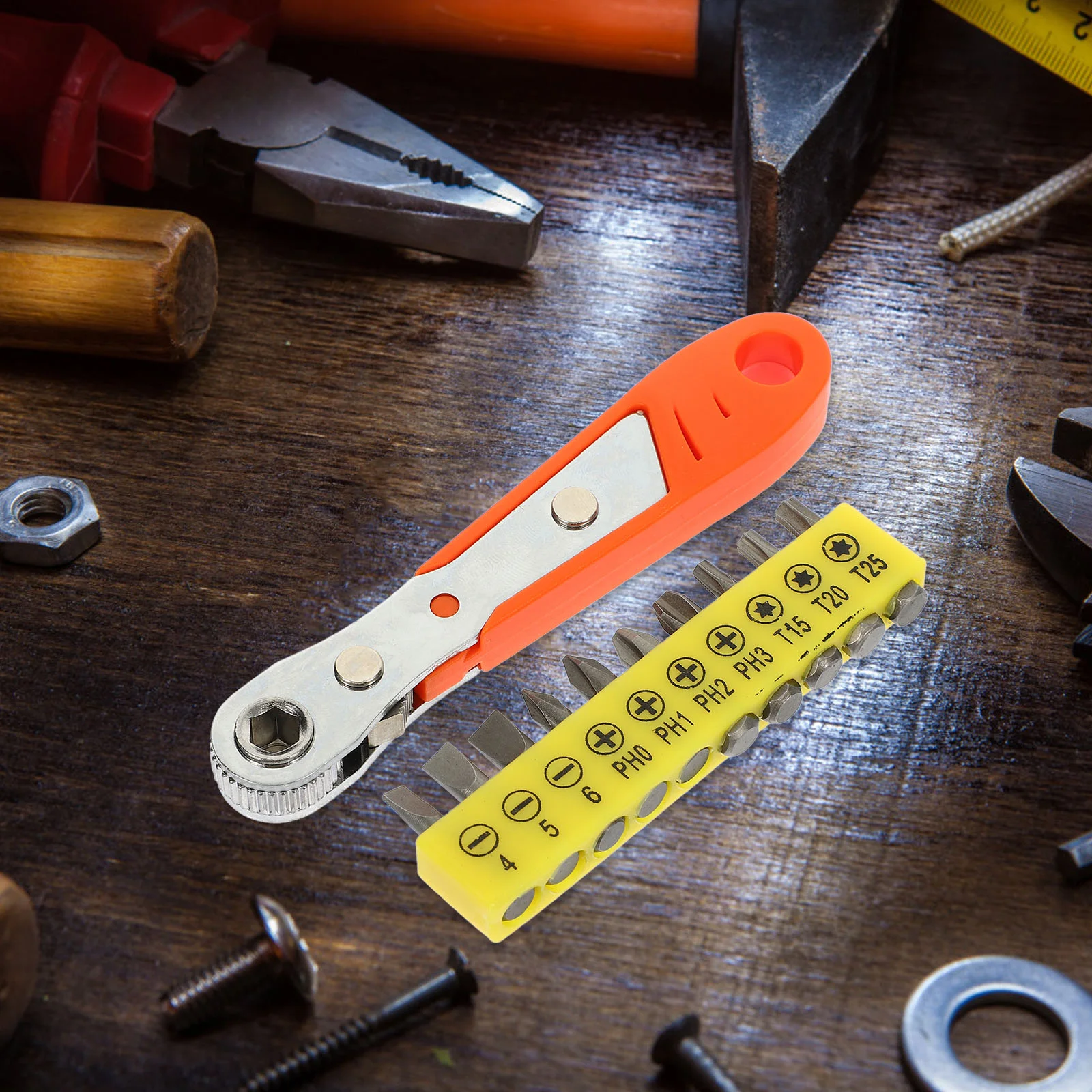 

Mini Bit Set Ratchet Wrench Brake Booster Adjustment Tool Hand Ratcheting Drill Small for Steel Bits