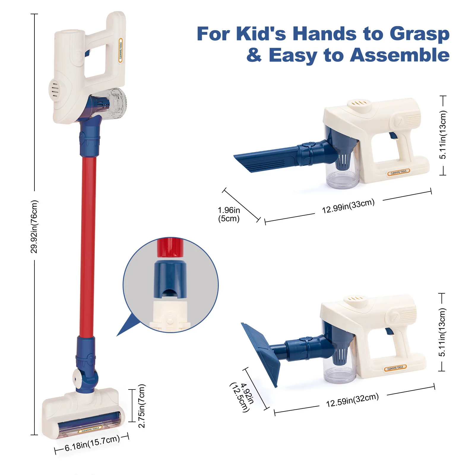 시뮬레이션 전기 진공 청소기 장난감 빛과 음악 포함 어린이 역할 놀이 청소 세트 용 장난감 소년 소녀용