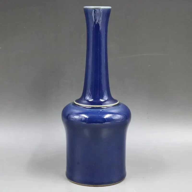 

Chinese Qing Kangxi Blue Glaze Porcelain Bell Shape Vase 10.0 inch