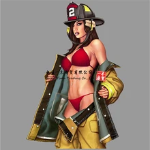 

Sexy Woman Decal Pinup Sticker Firefighter Girl Car Sticker Fire Brigade Pinups Sexy Girls Retro