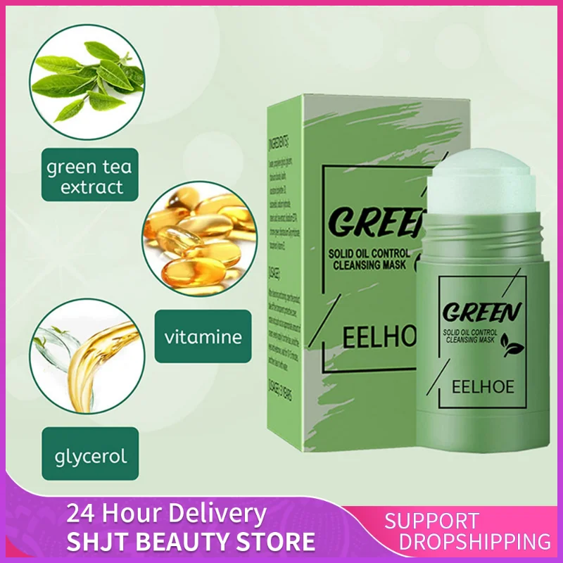 

Green Tea Cleansing Solid Face Mask Stick Cleans Pores Remove Acne Blackhead Oil Control Moisturizing Whitening Beauty Skin Care