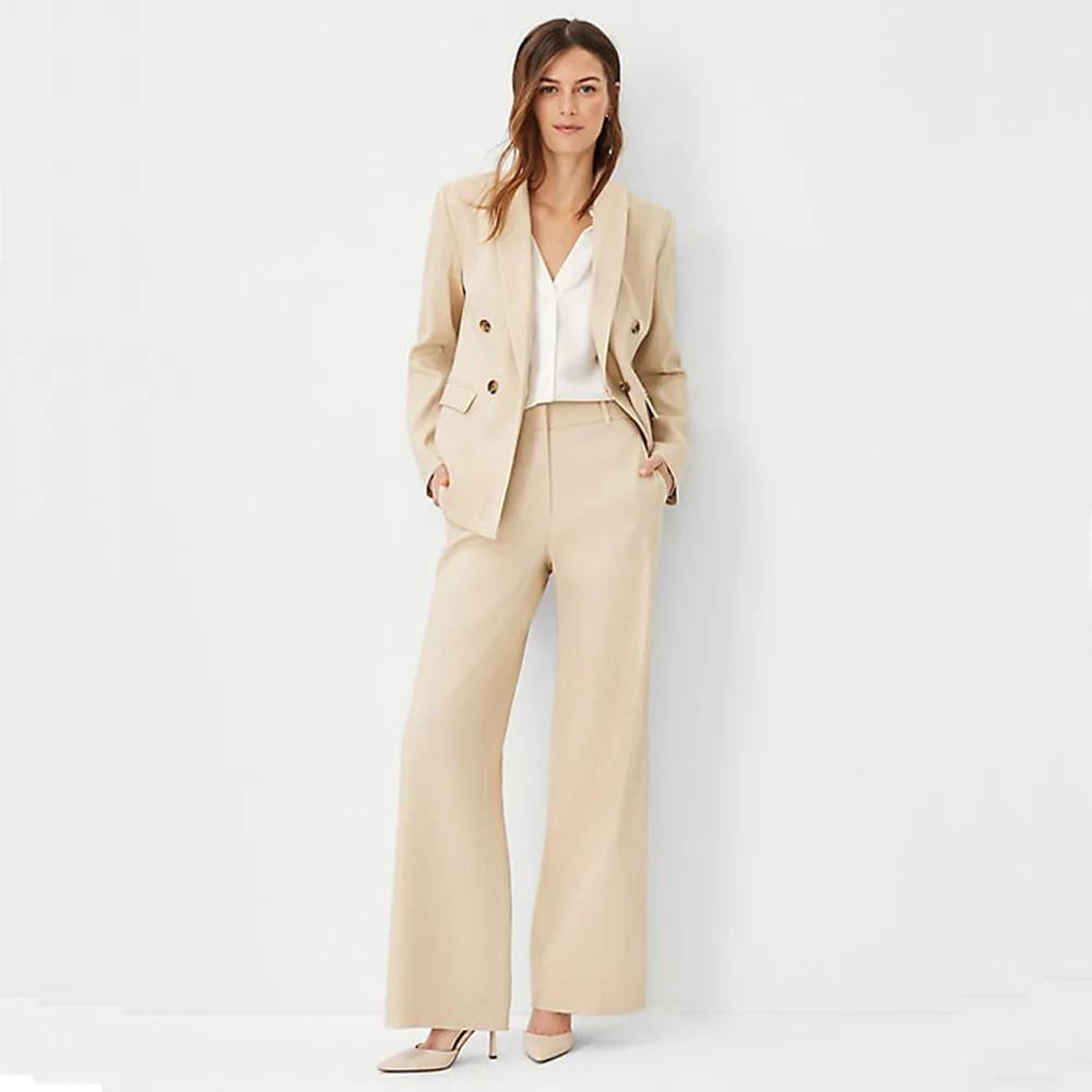 

Ladies Suit 2 Pieces Double Breasted New High Quality Suit Commuter Office Wear Fashion Elegant Suit