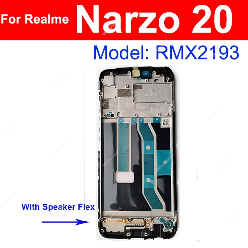 전면 LCD 하우징 커버, LCD 스크린 프레임, 전면 거치대 교체 부품, Realme Narzo 30 20 10 Pro 30A 20A 10A 4G 5G