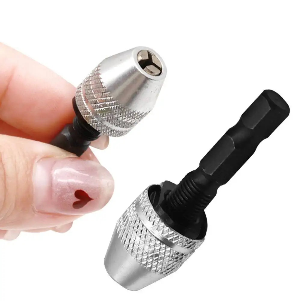 

1/4" Hex Shank Change Mini Keyless Chuck Electric Drill Bits Collet Converter Extension Screwdriver Drill Adapter Fixture Tool