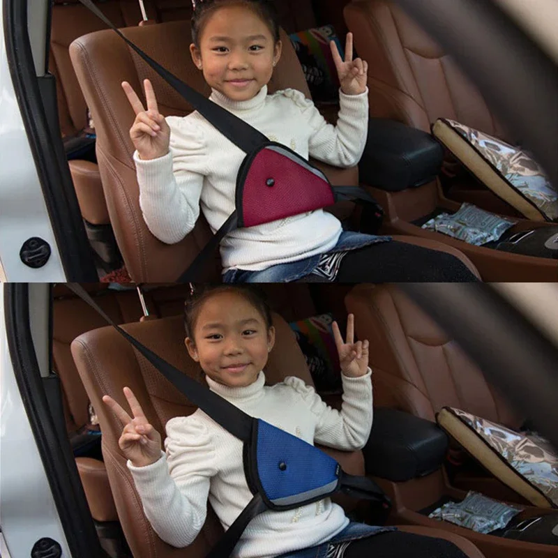 Seat Belt Cover Mesh Breathable Adjustable Triangle Protective Case For Baby Children Safety Belts Pad Clips