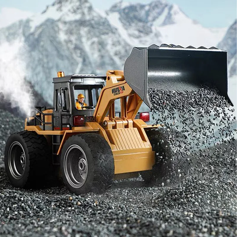 Huina 1520 1:18 RC Tractor Shovel Toy Rc Forklift Truck Engineering Car Toy Toys for Children Boy Toys Bulldozer Tractor Model 5