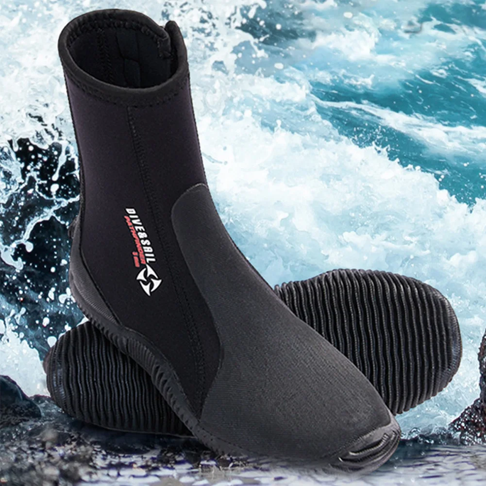 Neoprene Diving Boots Zipper Dive Boots Anti-Slip 5mm Scuba Diving Boots Lightweight for Diving Snorkeling Surfing 3