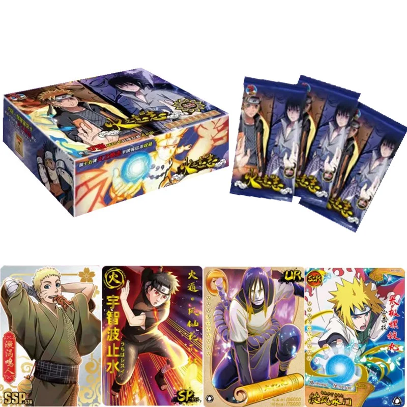 

2023 New Japanese Anime Naruto Uzumaki Naruto Sasuke SP Flash Gold Rare Collection Card Family Game Card Toy Christmas Gift