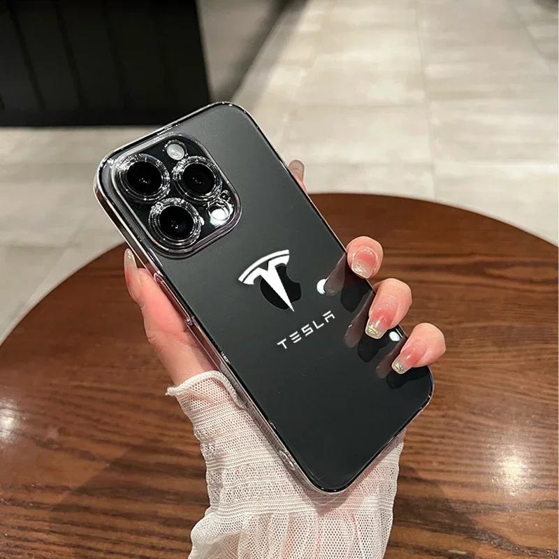 For Tesla model 3 model X Y style Roadster Fashion Clear Cover Phone Case For iPhone 13 Pro 13 Mini 11 12 Max Xr X Xs 7 8 Plus 6