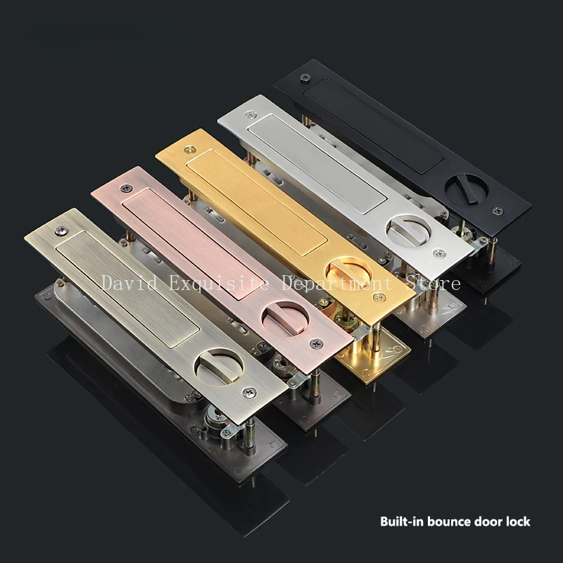 New sliding door lock, sliding door, wooden door, bathroom, bedroom, double-sided spring embedded folding door hook clasps