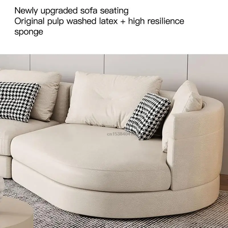 Curved Nordic Technology Fabric Corner Sofa Simple Modern Light Luxury Designer Living Room L-shaped Lounge Chaise Sofa Set