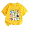 Today I Feel Inside Out 2 T-Shirts Kids Full of Emotions Mental Health Cotton Short Sleeve for Boys/Girls Cartoon Anime Tees 4