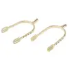 1 Pair Zinc Alloy Equestrian Spurs English Spurs Horse Riding Spurs 12*8*2cm - Gold & Silver 4