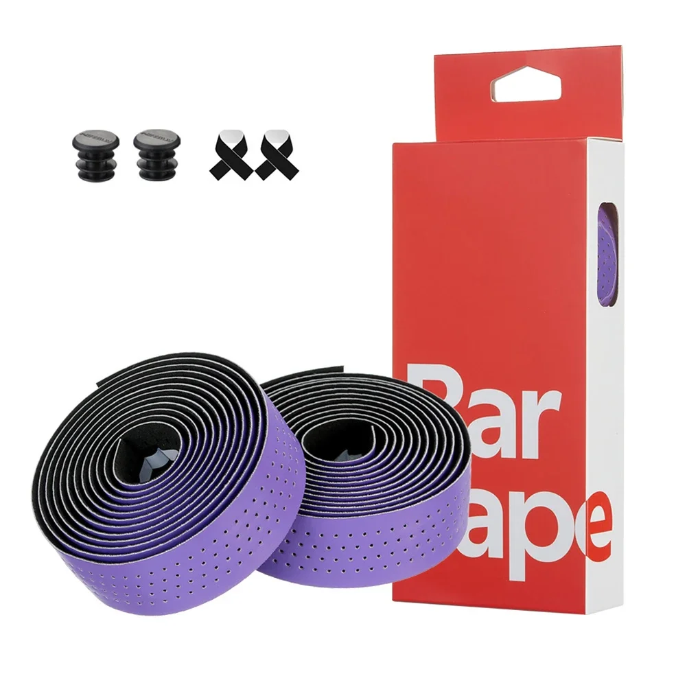 Lightweight handlebar tape with sweat absorption Perforated fabric pattern sweat absorbing and improved shock absorption bike handlebar tape