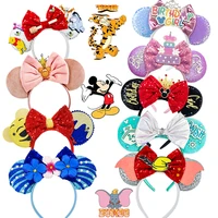 Birthday Girl Minnie Mouse Ears Headband Bee Winnie the Pooh Bear Girl Piglet Tigger Hair Accessories Women Roo Eeyore Hairband 1