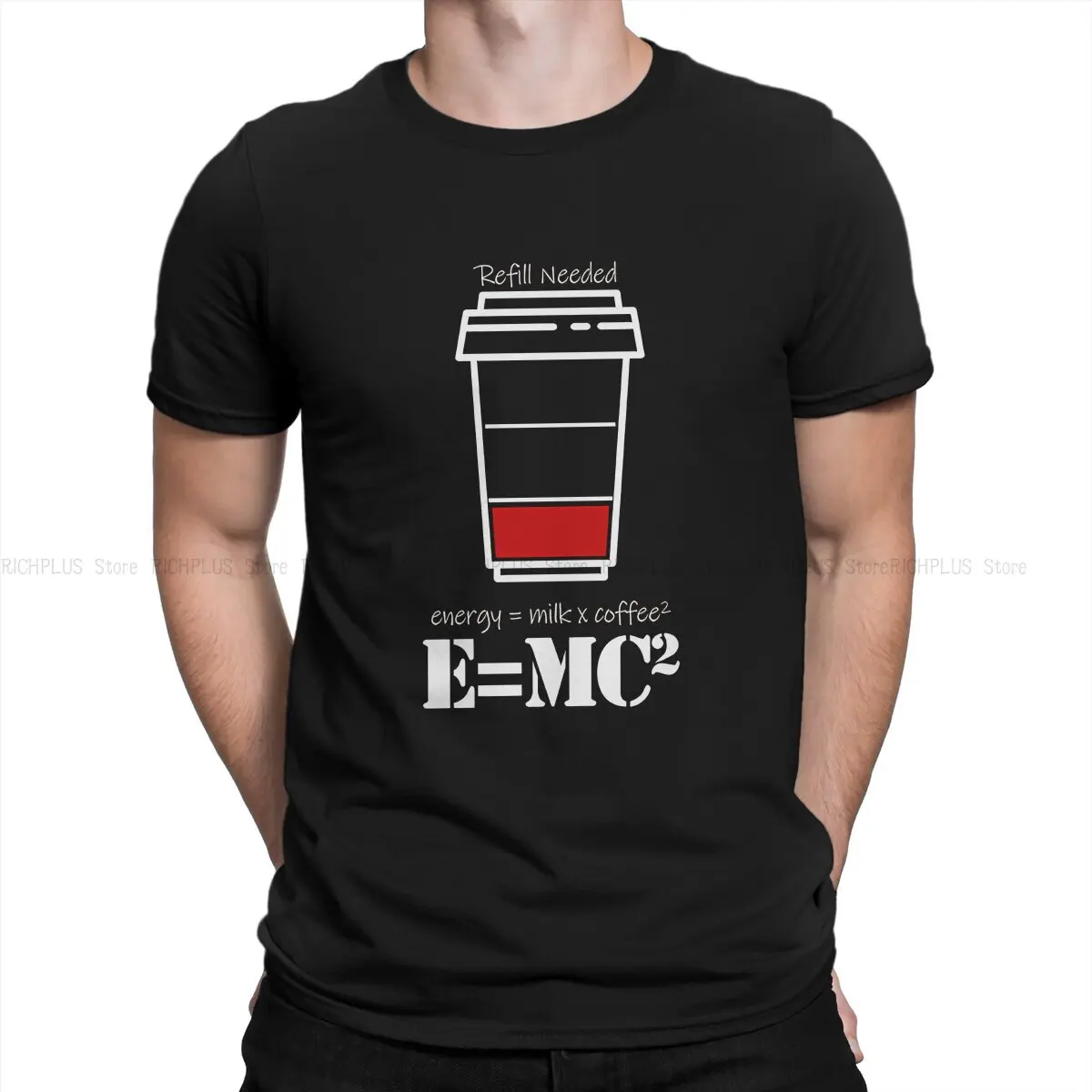 

Мужская футболка кофе Is Energy E = MC2, стильная удобная футболка из полиэстера