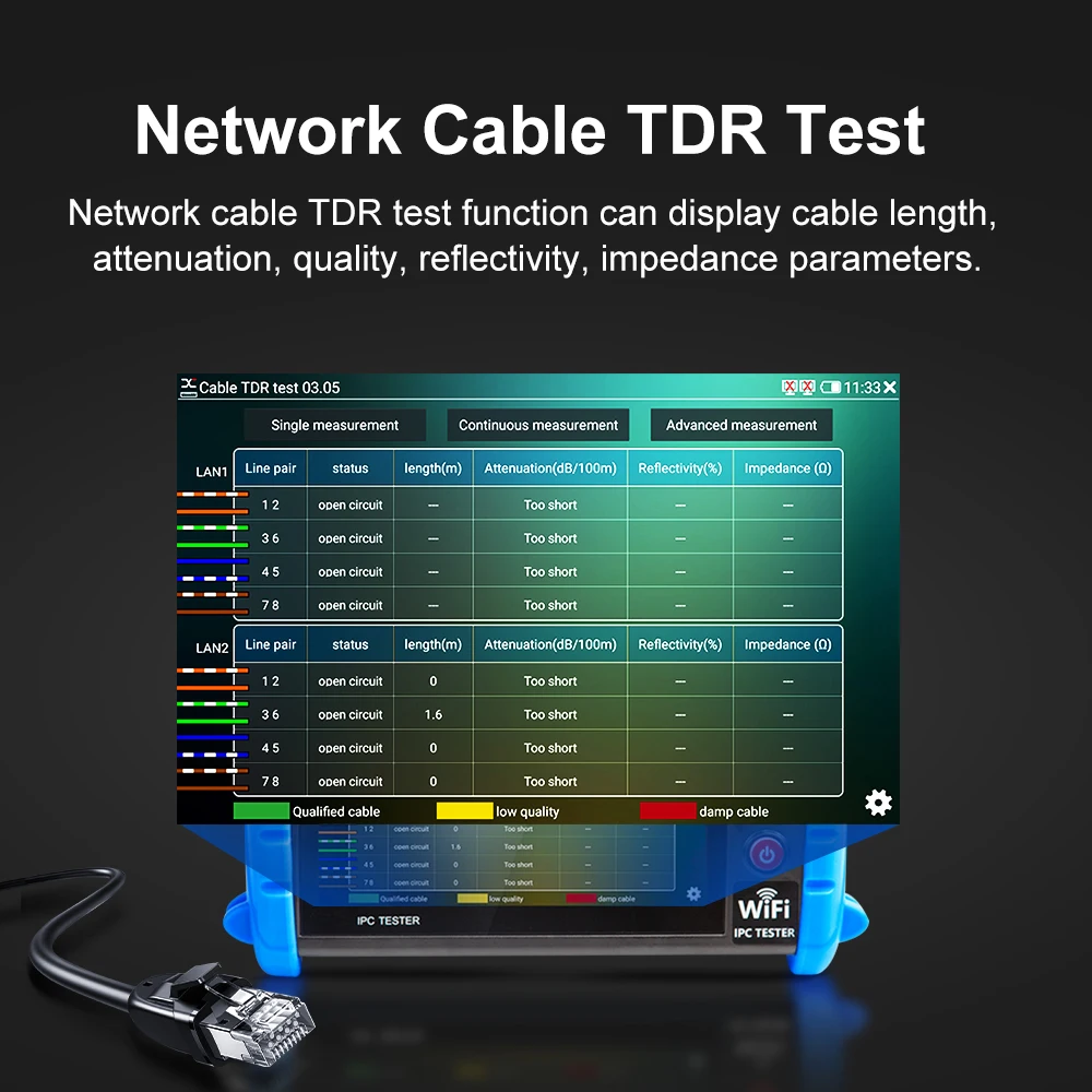 Portable Monitor NF-722 CCTV Tester IP Camera AHD Mini Monitor 4K HDMI VGA IPC Tester PoE Portable Monitor CFTV Camera Cable Testing IPC722 ATCHS
