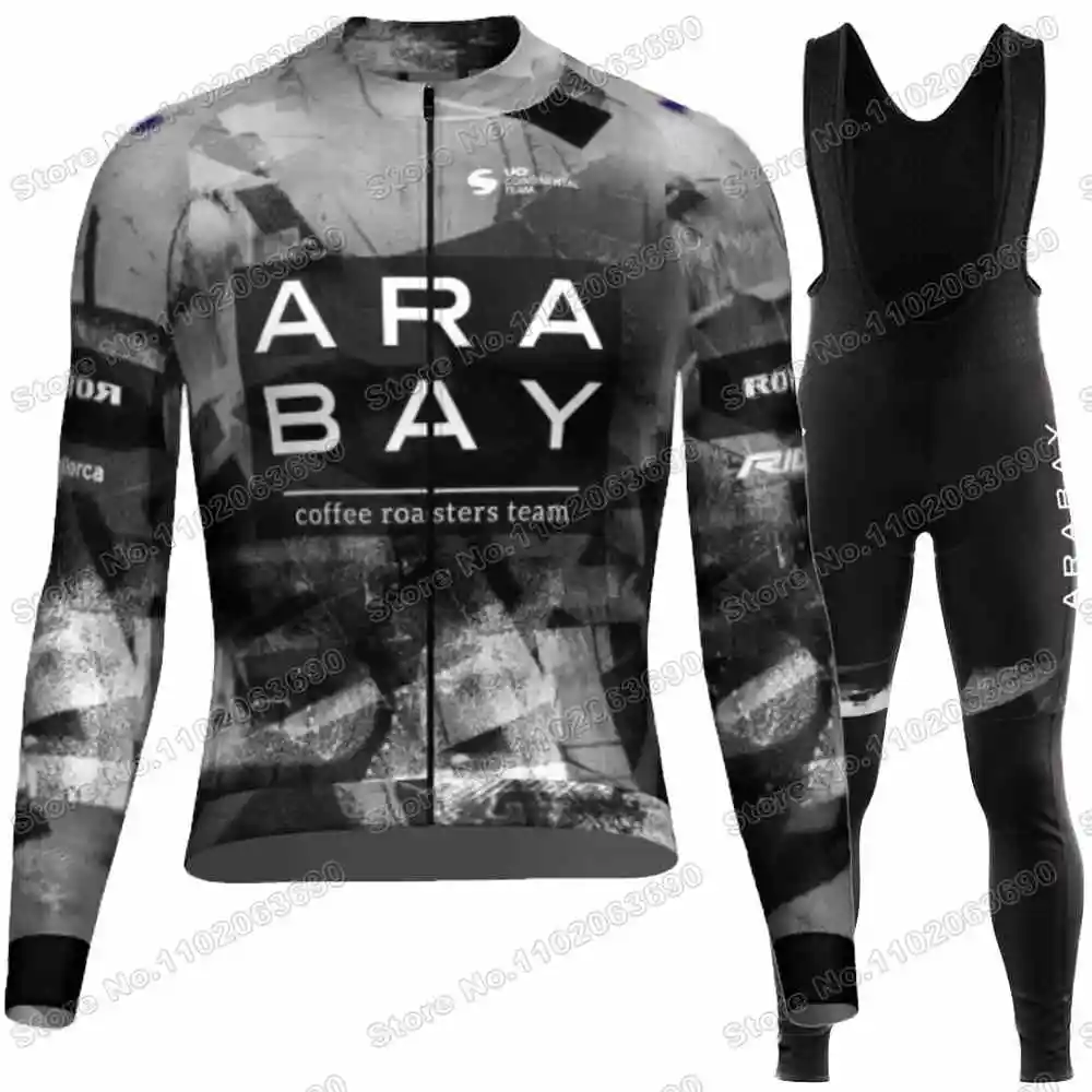 Team Illes Balears Arabay Cycling Jersey Set Autumn Winter Cycling Clothing Men Road Bike Jacket Suit Bicycle Bib Tights