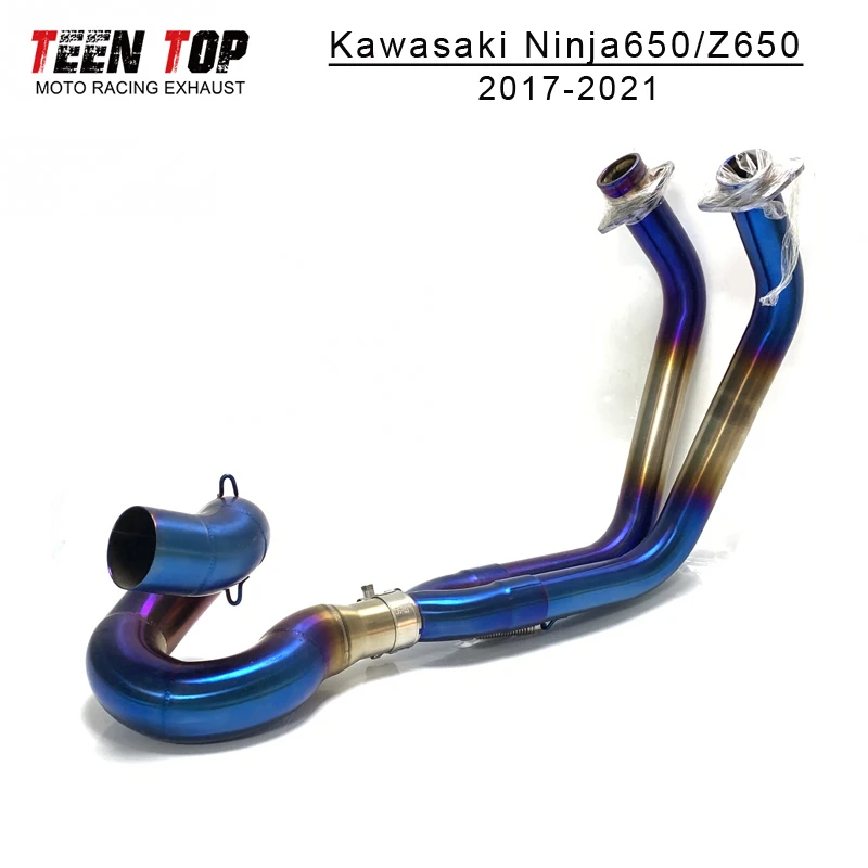 Motorcycle Exhaust Front Link Pipe For Kawasaki Z650 Ninja650 Exhaust Pipe 2017-2021 51mm Motobike Escape Moto Tube - Image 3