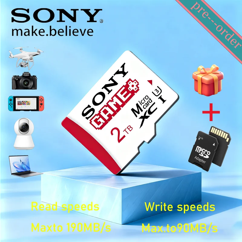 SONY High Speed SD Memory Card up to 2TB Micro TF Games Card for Mijia Camera Surveillance Device 128GB 256GB 512GB