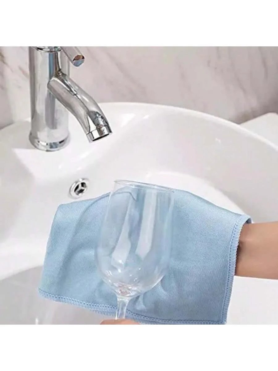 Streak-Free Microfiber Cleaning Cloth for Glass and Mirrors - 25x25cm
