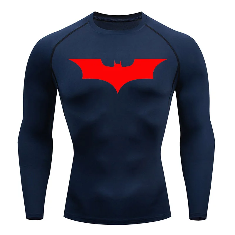 Mens Long Sleeve Compression T-shirt Sun Protection Second Layer Quick Dry Fitness mma Top Sport Rashgarda Bodybuilding