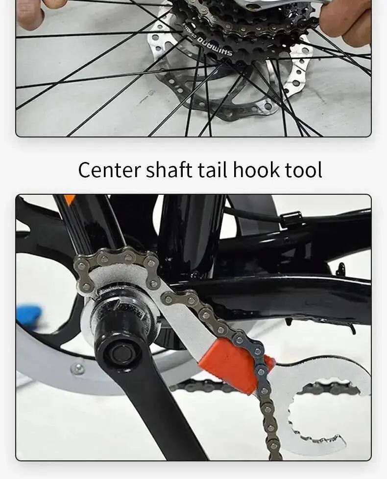 ESLNF Fahrradketten-Spanner Werkzeug für Tretlagerreparatur, Schwungrad-Entfernung, Schaltaugen-Schlüssel, Wartungswerkzeuge – Detail 9