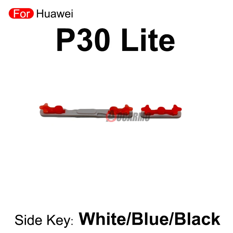 화웨이 P30 라이트용 블랙 블루 화이트 전원 켜기/끄기 볼륨 버튼 측면 키 교체 부품