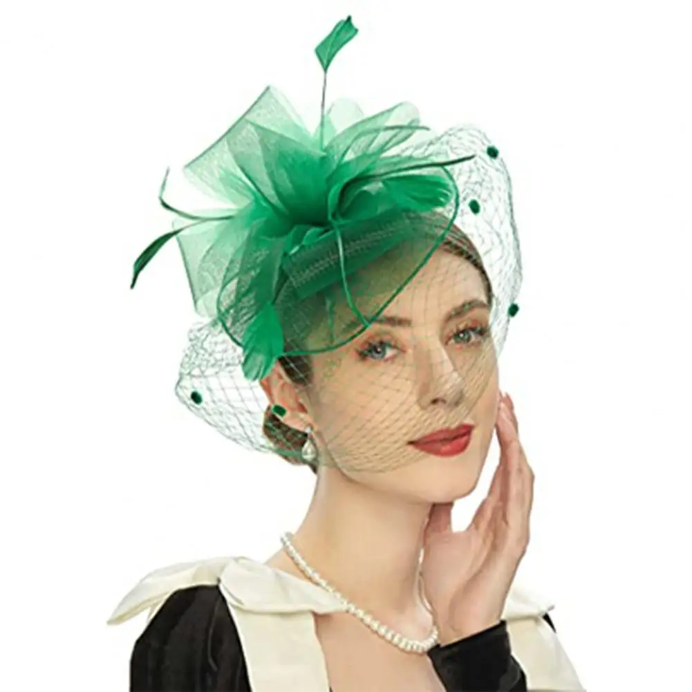 

Fascinator Hat Sheer Mesh Large Flower Retro Elegant Photo Prop Hair Accessory Women Wedding Cocktail Tea Party Bridal Caps