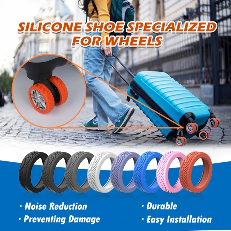 

Luggage Wheel Covers Reduce Noise Suitcase Wheel Cover Silicone Protective Cover