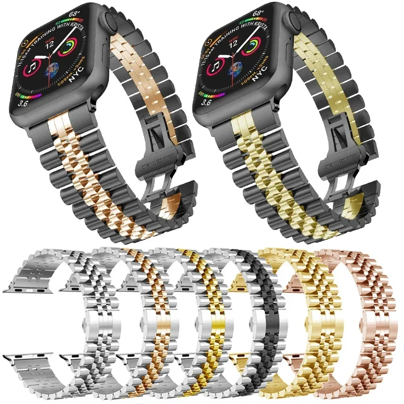 Watch Strap For Apple watch Band 38mm 40mm 41mm 42mm 44mm 45mm 49mm Stainless Steel Link Bracelet iWatch Ultra 1 2 se 5 6 7 8 9