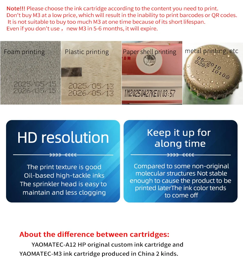 23 Languages YS130 12.7mm printing gun Code Date Logo Expiry Label Portable mini