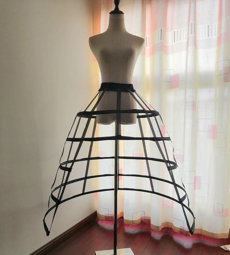 

White Black Wedding Hollow Petticoats 5 Hoops for Woman Crinoline Underskirt for Ball Bridal Gown can can para vestido de novia