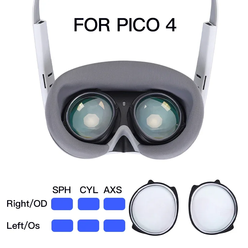 VR Prescription Lenses For Pico 4 Myopia Lens Anti Blue Light Glasses Magnetic Eyeglass Frame Quick Disassemble Accessories boncamor rectangular metal lightweight frame anti blue light reading glasses