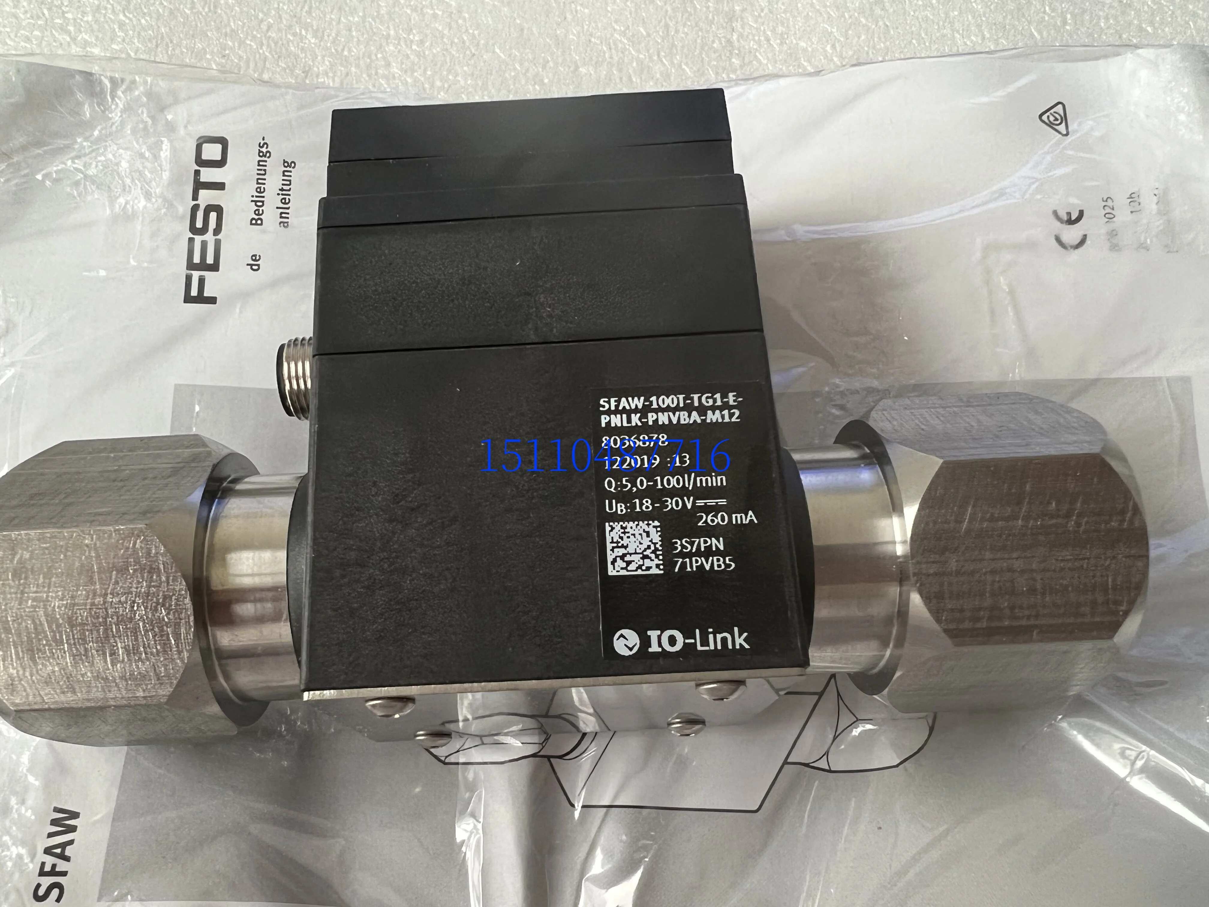

Festo FESTO Датчик потока SFAW-100T-TG1-E-PNLK-PNVBA-M12 8036878