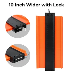 Laminate Tile Contour Gauge with Adjustable Lock - Precision Alloy Edge Shaping and Wood Measurement Tool (10 inch)