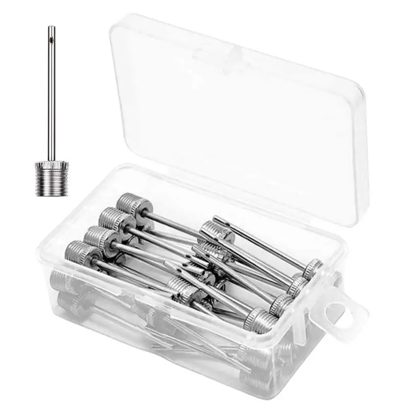 

Soccer Ball Needle 35pcs Stainless Steel Basketball Needles For Pump With Storage Box Sports Air Pump Needle Replacement For