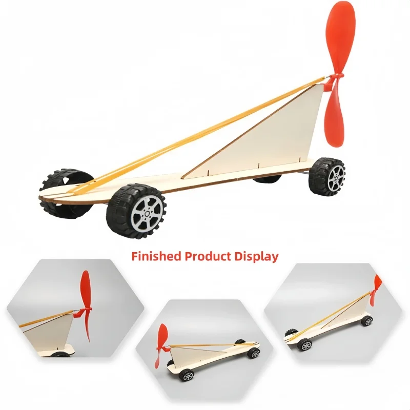 DIY Rubber Band Power Car Kit for Kids - Science Education Toy for Student Educational Training Experimental Equipment Puzzle
